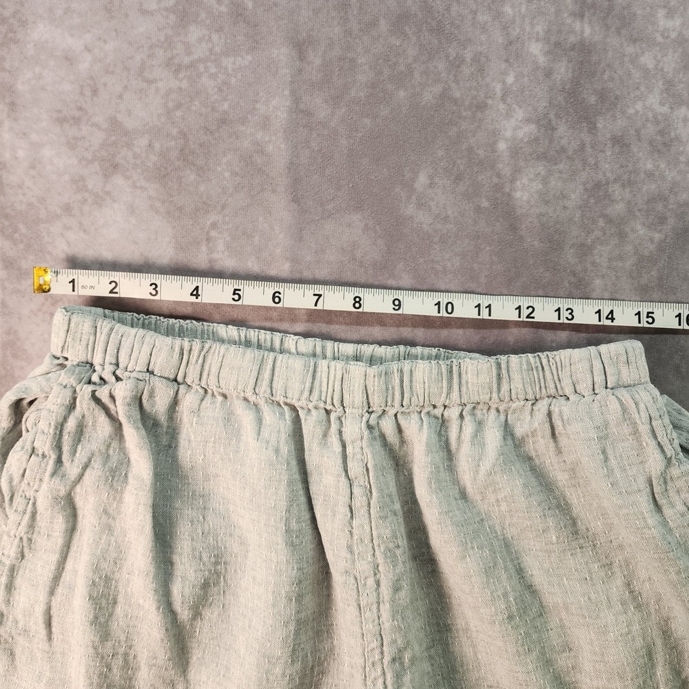 Flax Light Gray Linen Cropped Pants - Picture 3 of 5